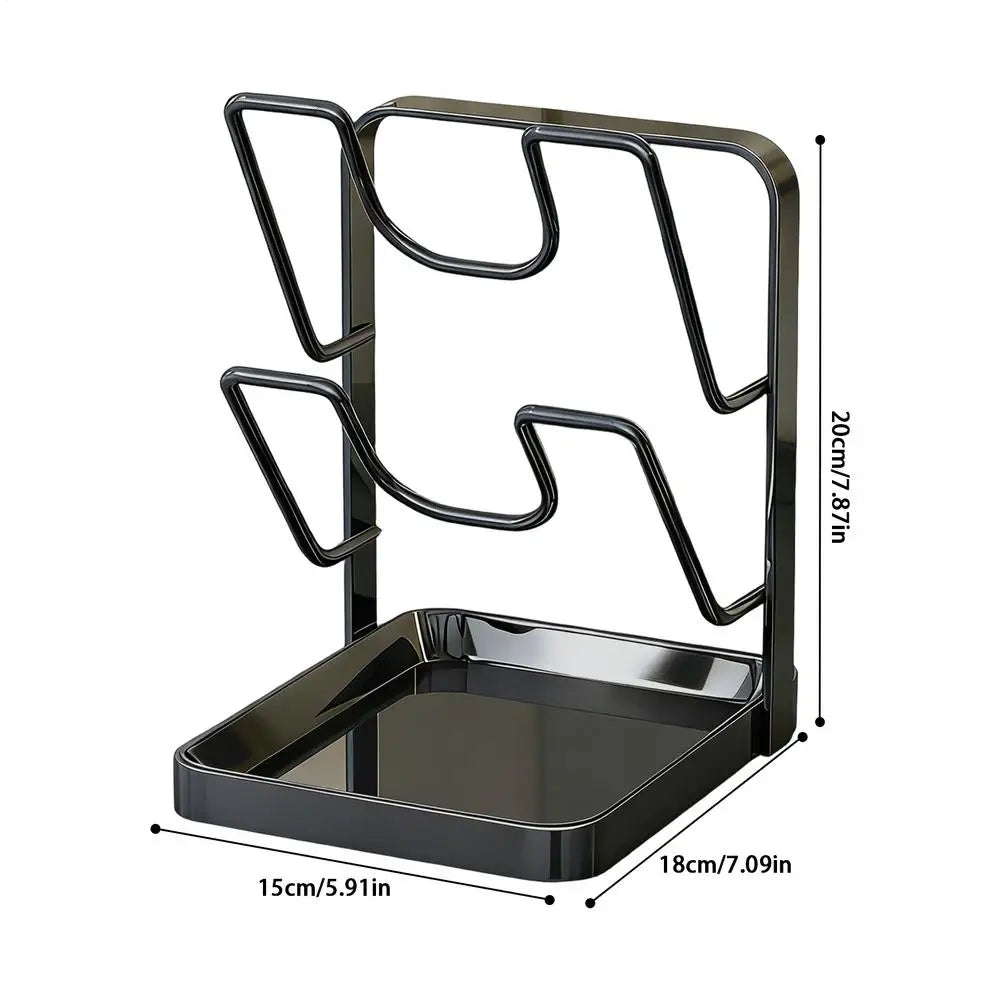 Pot Lid Holder with Removable Drip Tray | Kitchen Storage Rack Pot Lid Storage Rack Peaceful Pleasures Health and Wellness Red China Mainland