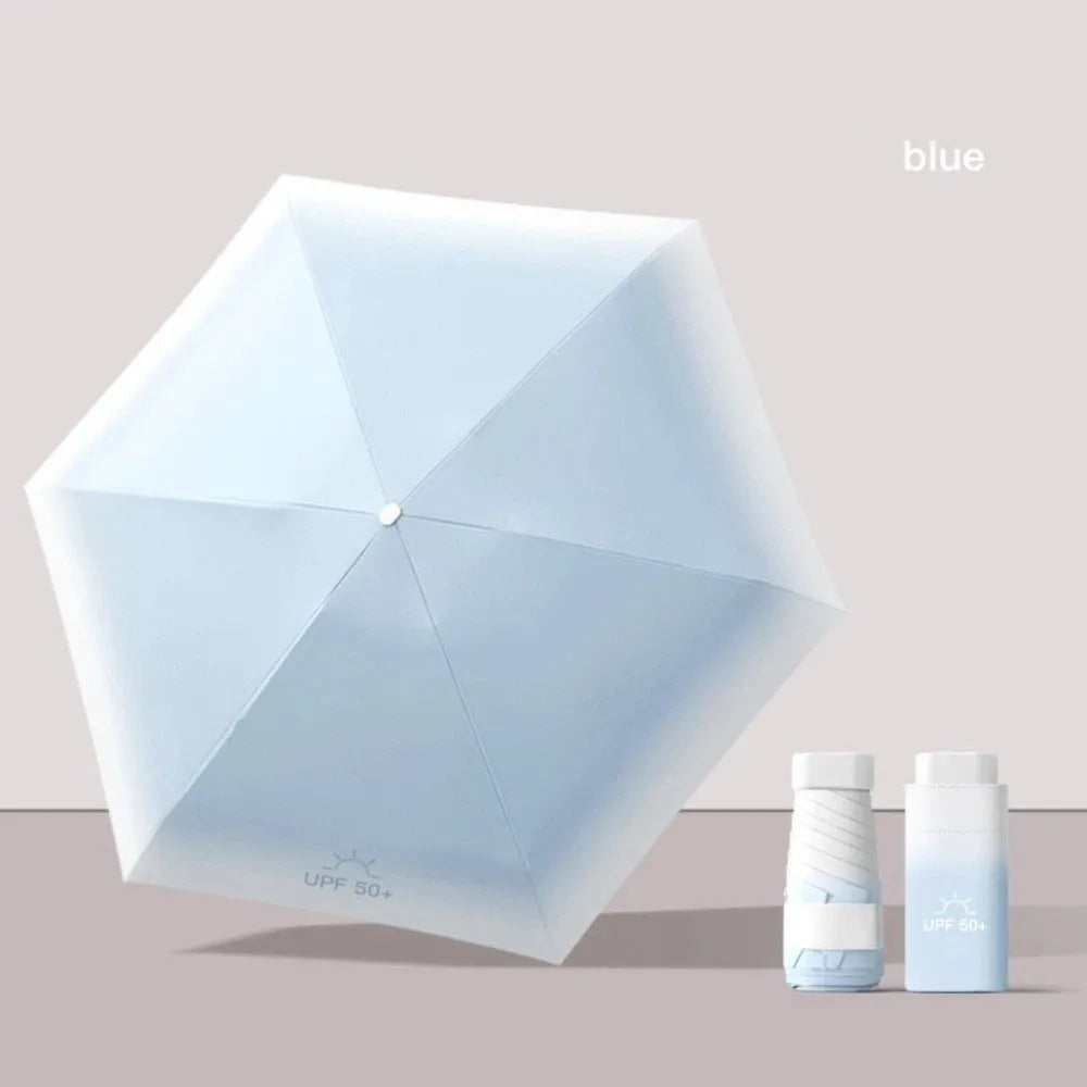 Portable Ultraviolet Protection Pocket Rain Umbrella Ultralight Dual Use Sun Umbrella Wind Resistant Mini Pocket Parasol Outdoor Peaceful Pleasures Health and Wellness 1 8K iron