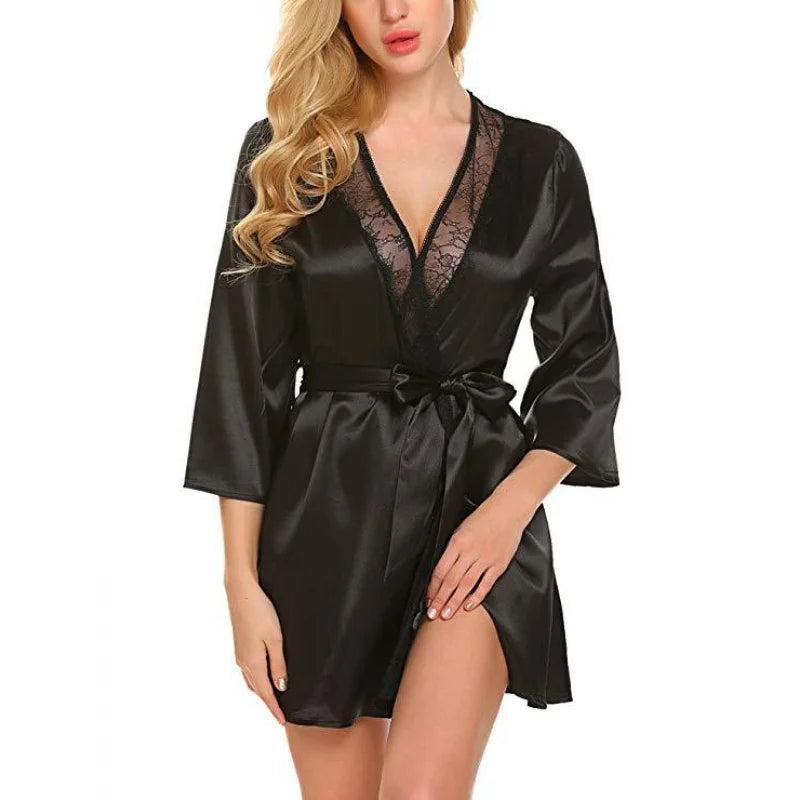 Cross-border supply Best-selling foreign trade underwear Plus-size lace robe set direct from the manufacturer Peaceful Pleasures Health and Wellness