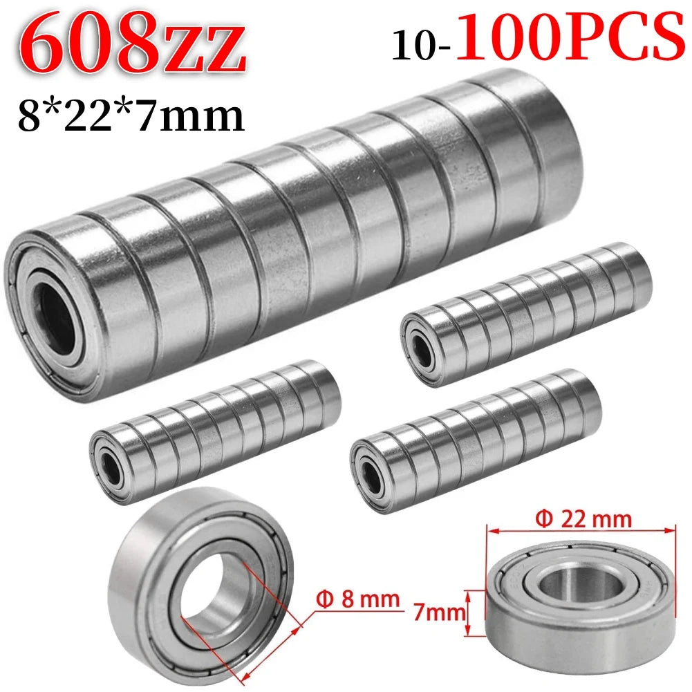 20-100pcs Ball Bearings 608ZZ ABEC-7 Deep Groove Miniature Bearings For Skateboard Scooter High Carbon Steel Single Row Bearings Peaceful Pleasures Health and Wellness