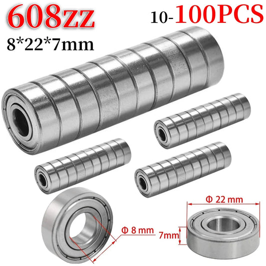 20-100pcs Ball Bearings 608ZZ ABEC-7 Deep Groove Miniature Bearings For Skateboard Scooter High Carbon Steel Single Row Bearings Peaceful Pleasures Health and Wellness