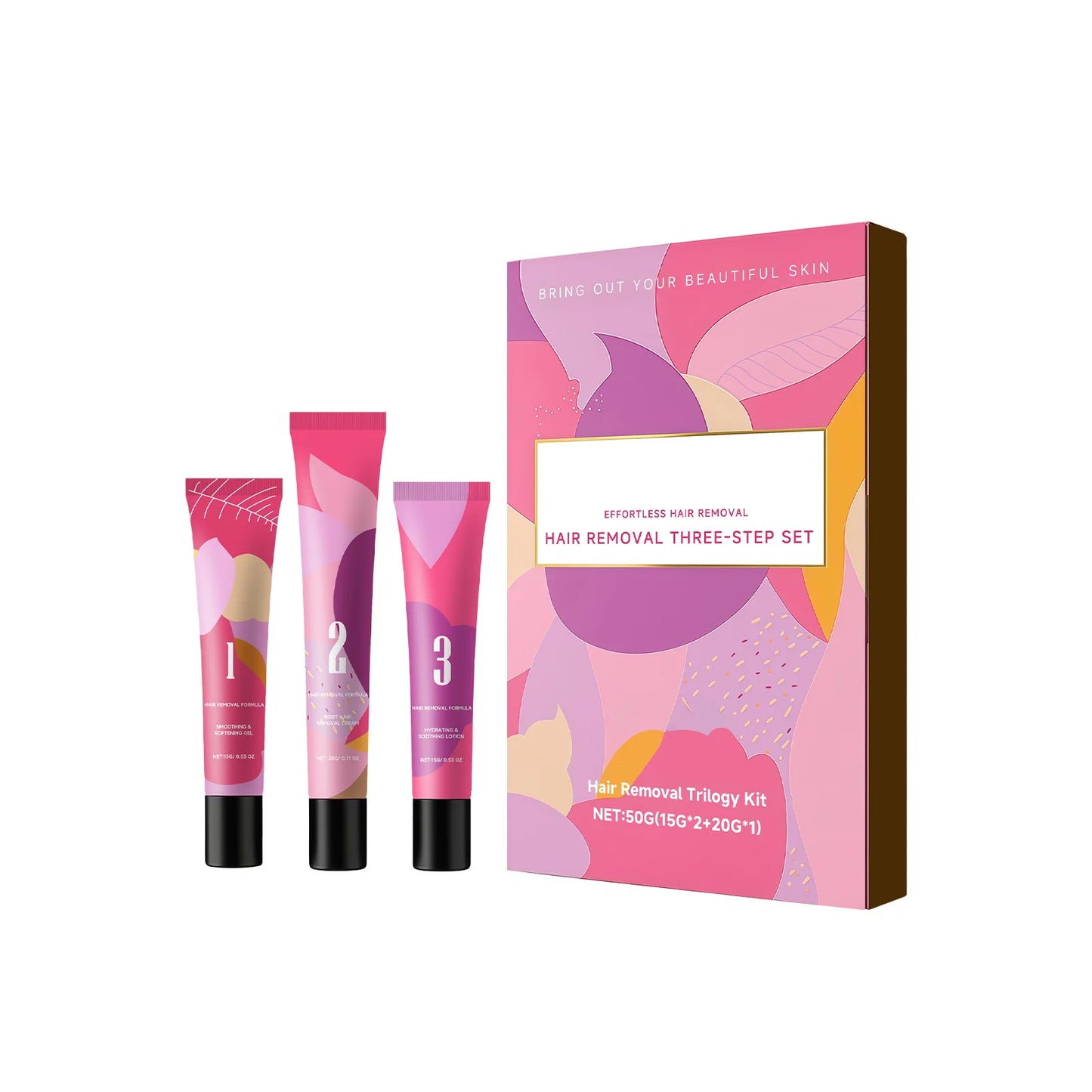 Facial Hair Removal 3-Step Kit | Sensitive Skin, 50g Hair Removal Cream Kit Peaceful Pleasures Health and Wellness 1pcs Boxed