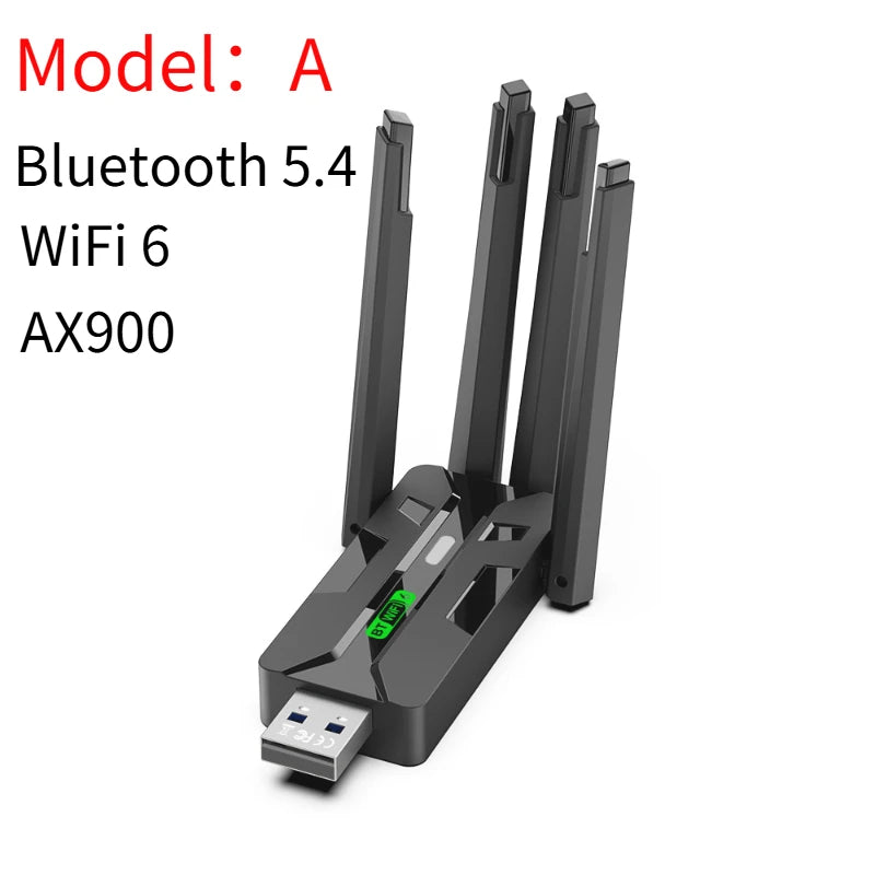 WiFi 6 AX900 USB Adapter Bluetooth 5.4 Dual Band 2.4G 5G 4 Antennas WiFi6 USB Network Receiver Dongle Driver Free Win 10/11 Peaceful Pleasures Health and Wellness style 1