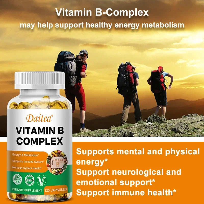 Organic Vitamin B Complex Supports Energy, Immune Health, Antioxidant Supplement - 30/60/120 Vegetarian Capsules Peaceful Pleasures Health and Wellness