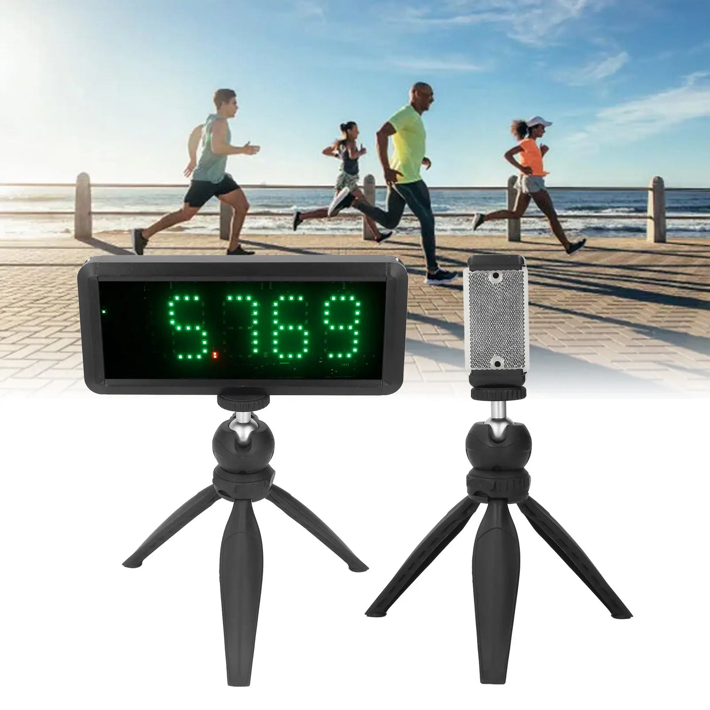 Wireless Sprint Timer Battery Powered Laser Stopwatch Timing Clock