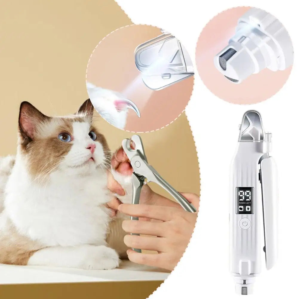 Electric 2-in-1 Pet Nail Clipper Cat Nail Clipper Dog Electric Nail Polisher Animal Multifunctional Finger Pet Nail Trimmer Peaceful Pleasures Health and Wellness
