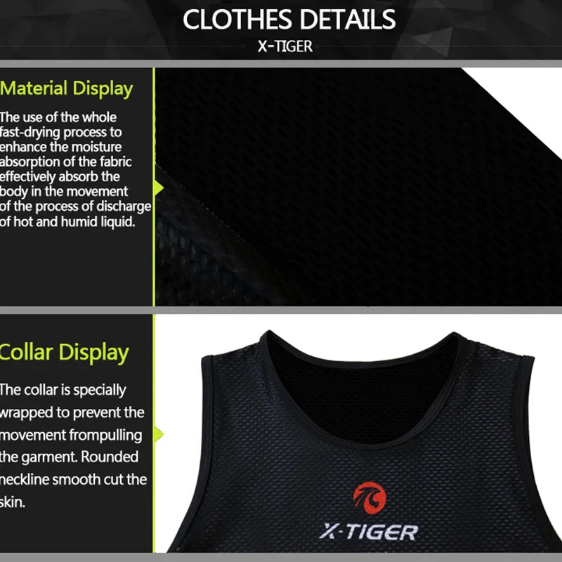 X-TIGER Men's Sleeveless Cycling Vest | Cool Mesh Quick-Dry