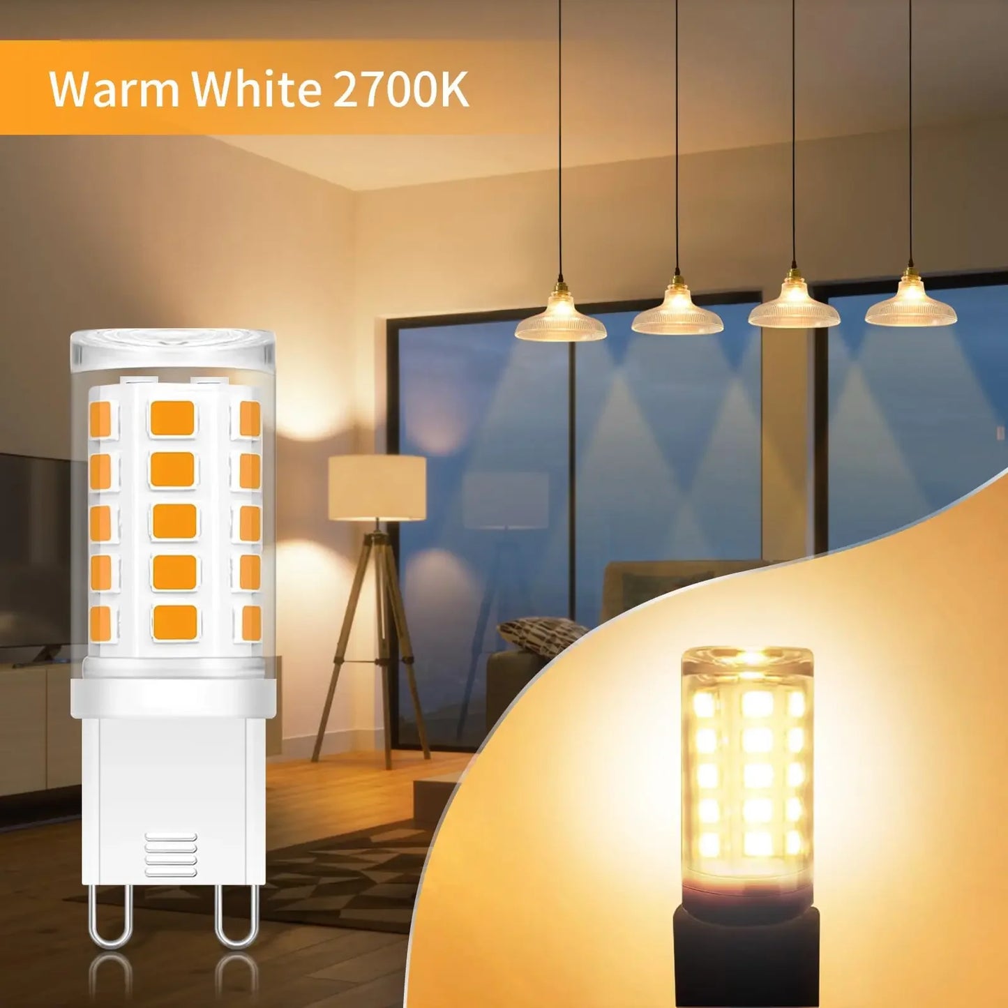 3/8Pack G9 Led Light Bulb 3W 220V Chandelier Light Corn Bulbs Warm 2700K Non-dimmable G9 Base LED Lamps Replace 33W Halogen Lamp Peaceful Pleasures Health and Wellness