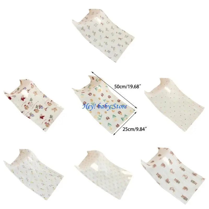 Baby Cotton Burp Cloth | 4-Layer Drool Bib & Face Towel