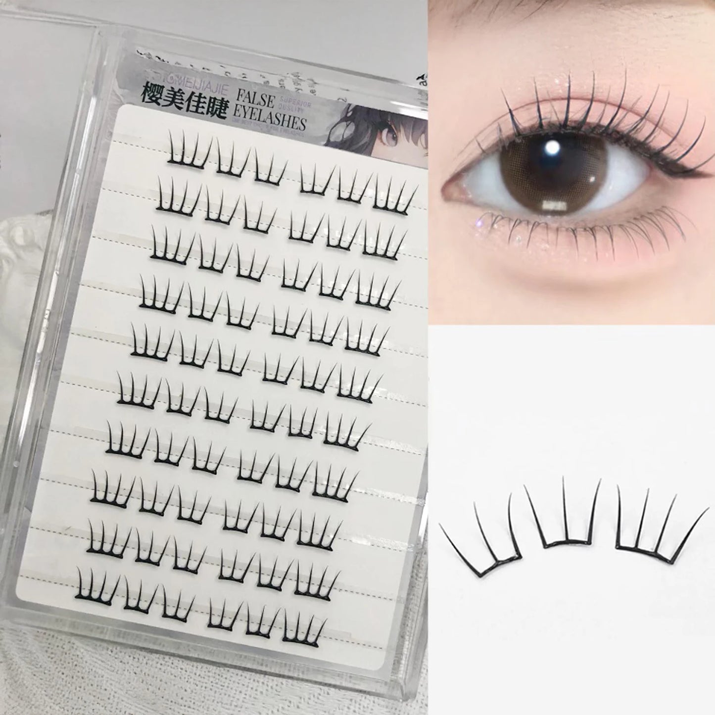Idol Manga False Eyelashes Korean Style Girl's Group Eyelash Extension U-shaped Natural Enlarge Your Eyes Large Capacity Lashes Peaceful Pleasures Health and Wellness