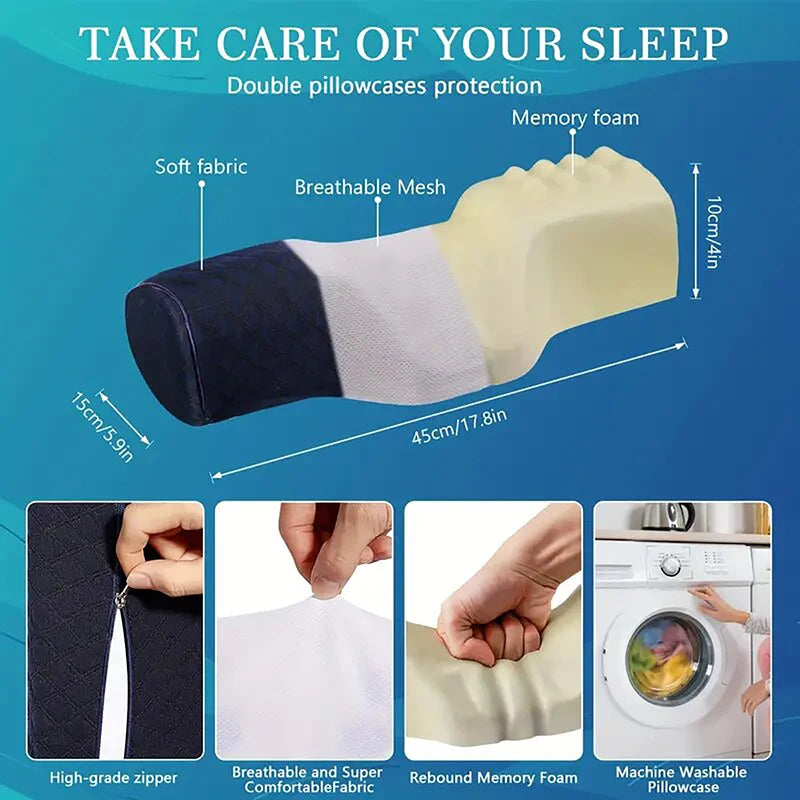 Relieve Neck Discomfort Cervical Pillow Head Massager Pillow Memory Foam Bed Orthopedic Pillow Neck Protection Pillow Peaceful Pleasures Health and Wellness