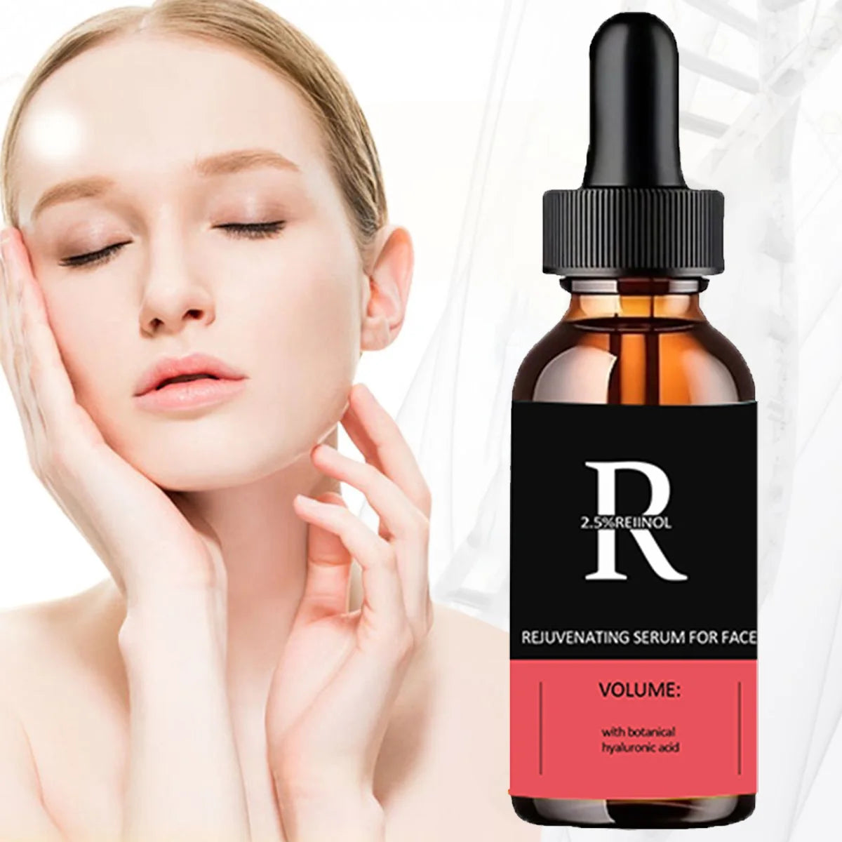 Retinol Facial Serum Organic Whitening Anti-Aging Wrinkle Essence Face Skin Care Vitamin Hyaluronic Acid Moisturizing Peaceful Pleasures Health and Wellness 30ml