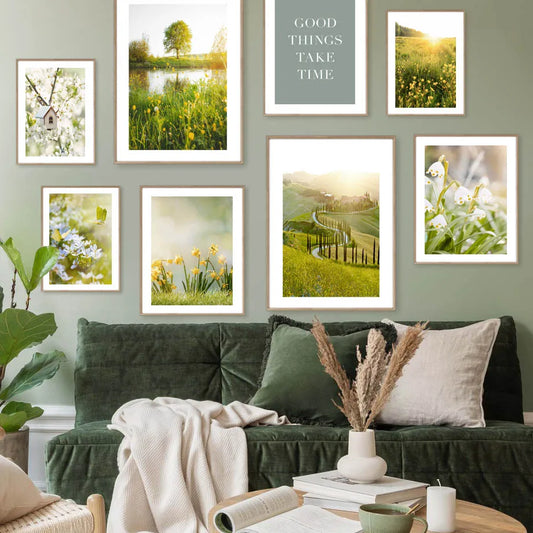 Spring Floral Frameless Canvas Print | Modern Wall Art Poster Canvas Wall Art Print Peaceful Pleasures Health and Wellness