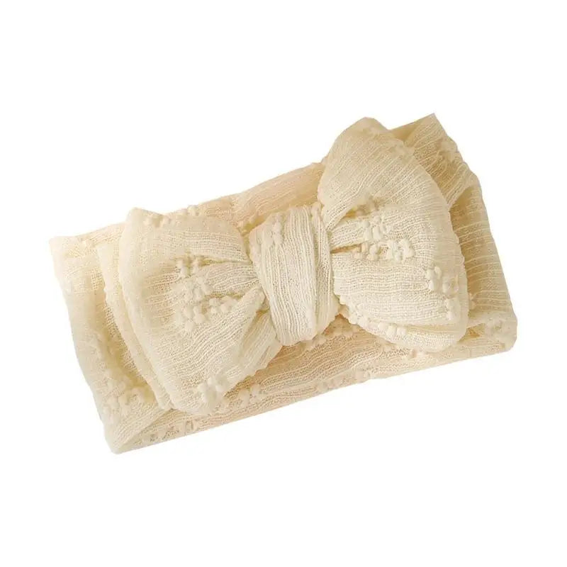 Baby Girl Lace Mesh Headband Bowknot | Soft Newborn Hair Wrap