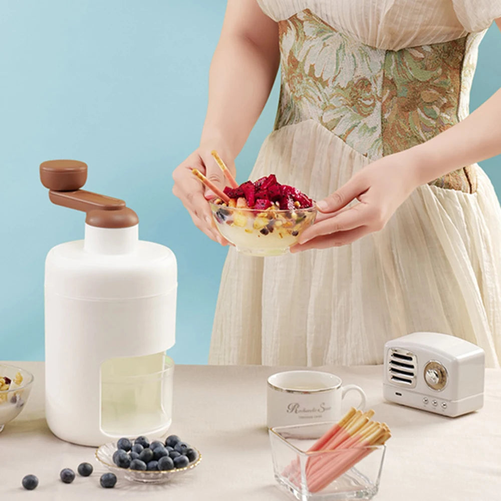 DIY Hand-Cranked Ice Shaver – Household Manual Snow Cone & Smoothie Maker for Milk Shakes, Cocktails & Desserts Peaceful Pleasures Health and Wellness