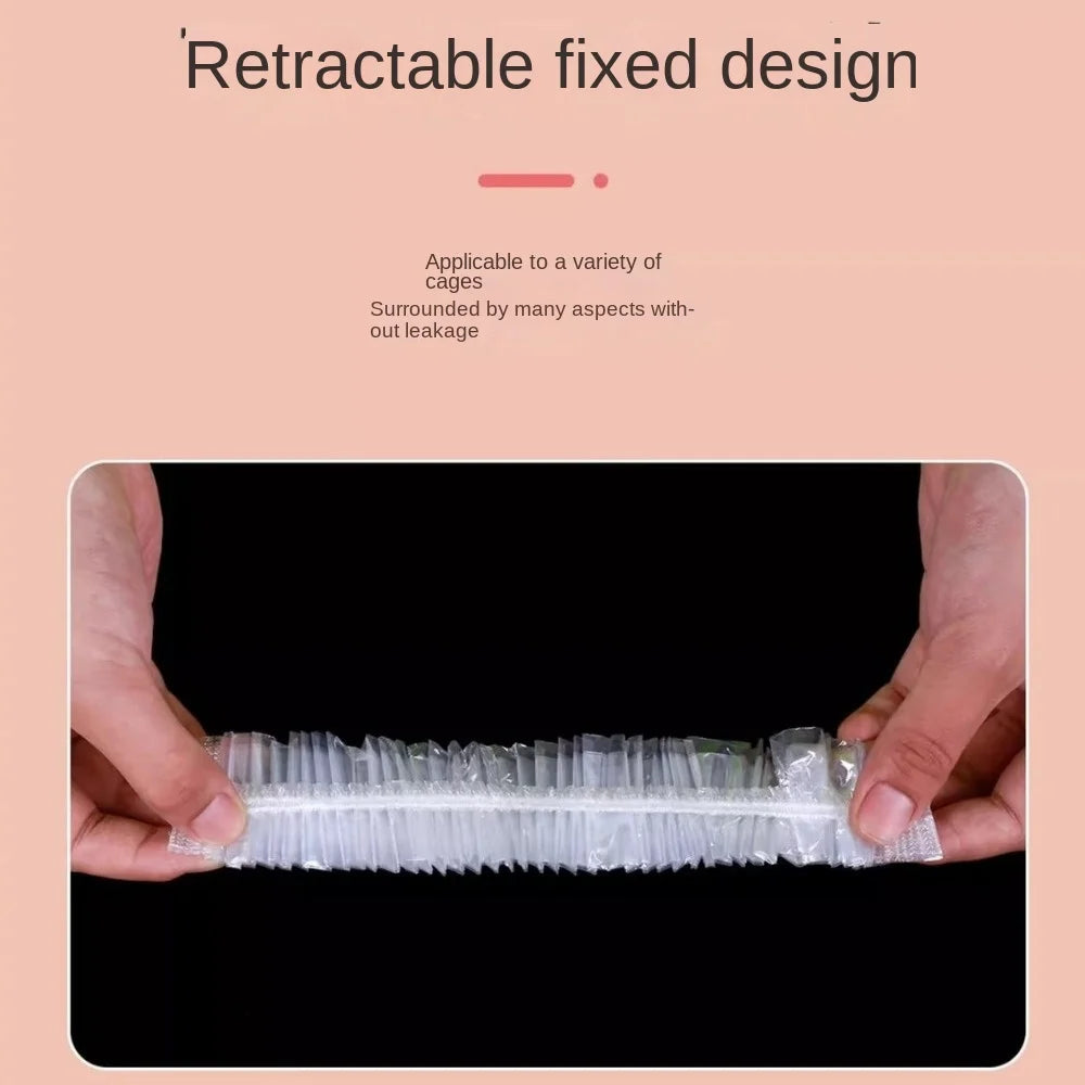 10-Pack Disposable Pet Cage Tray Covers | Elastic Transparent Fit
