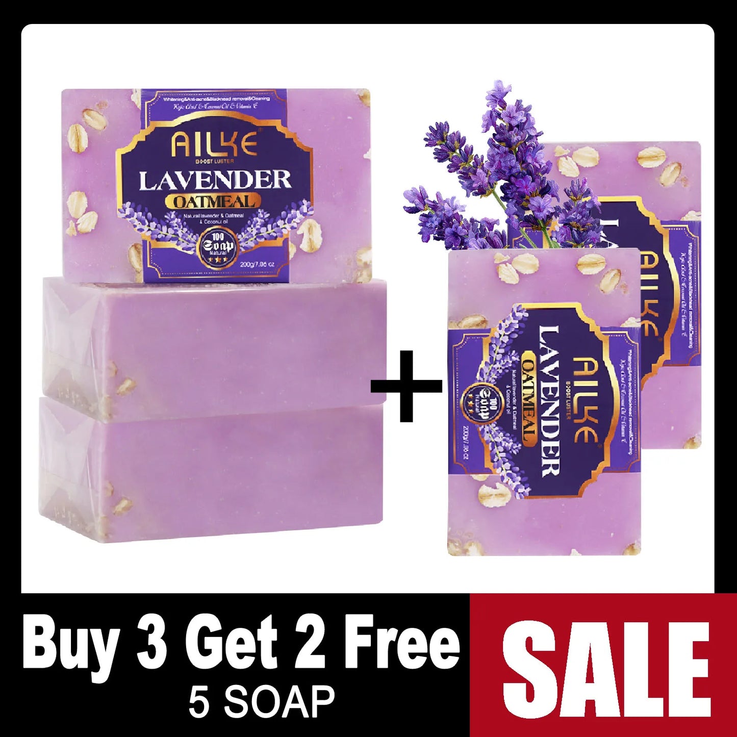 AILKE Lavender Oatmeal Brightening Soap – Face & Body 200g