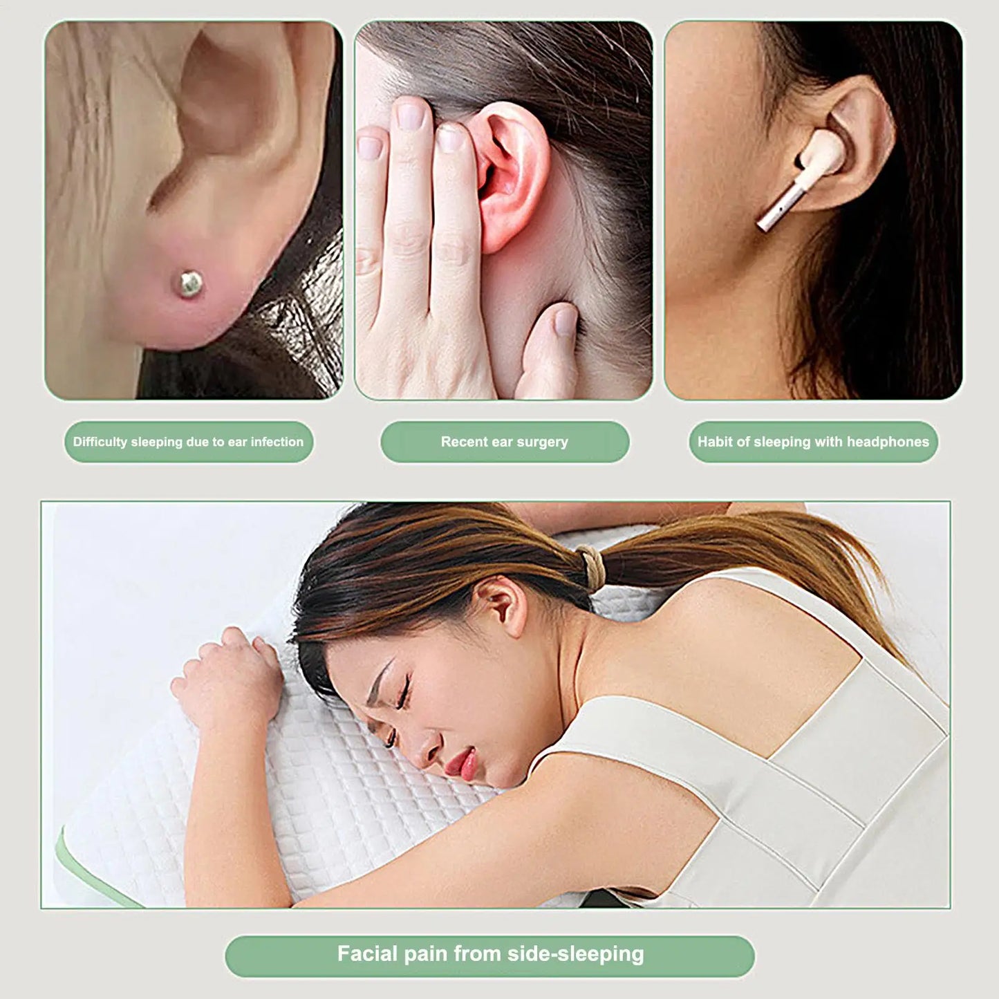 Donut Ear Pillow – Hollow Neck Support for Side Sleepers