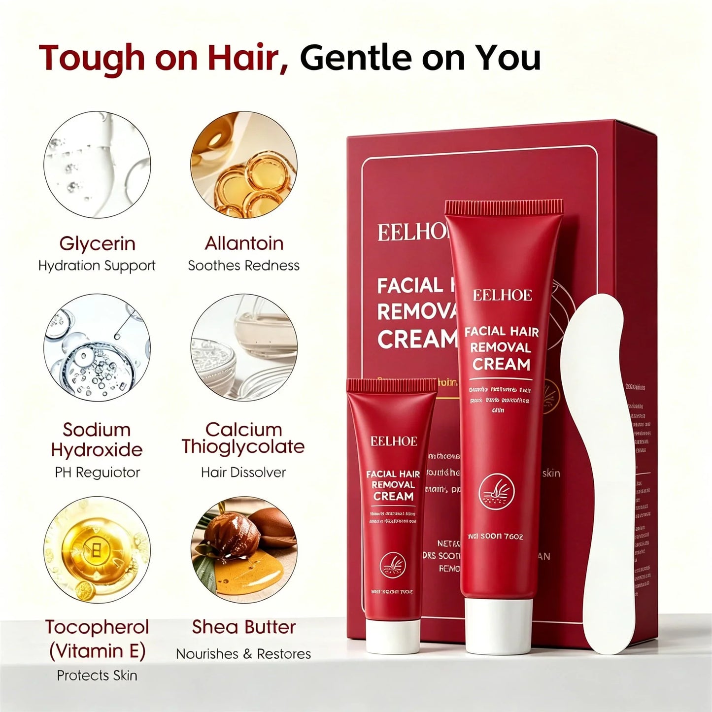Eelhoe Facial Hair Removal Cream Kit for Women – Face & Lip