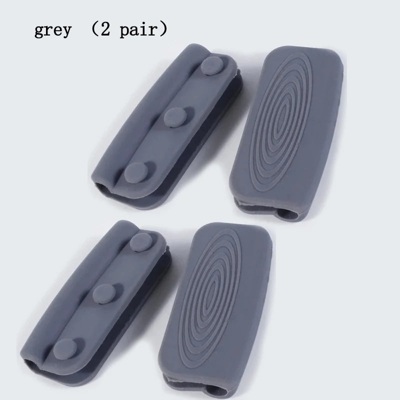 2/8 Silicone Pan Handle Cover Heat Insulation Covers Pot Ear Clip Non-slip Steamer Casserole Pan Handle Holder Kitchen Tools Peaceful Pleasures Health and Wellness grey 2pair