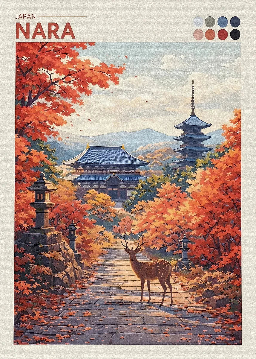 Japan Autumn Cityscape Canvas Print | Yokohama Wall Art Decor