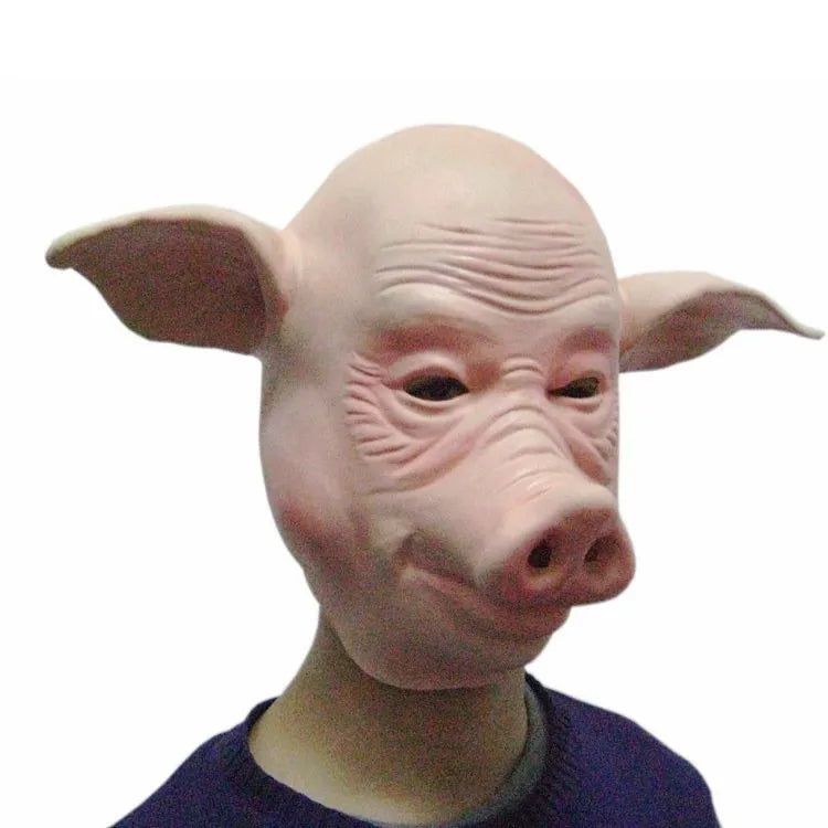 Halloween Scary Saw Pig Head Mask Cosplay Party Horrible Animal Masks Full Face Latex Mask Halloween Party Decoration Latex Prop Peaceful Pleasures Health and Wellness