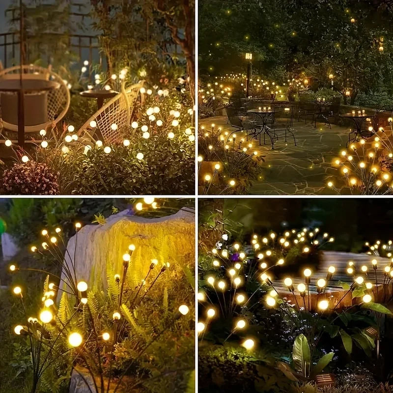 Solar Firefly Garden Lights – 6/8 LED Waterproof Pathway Lamps