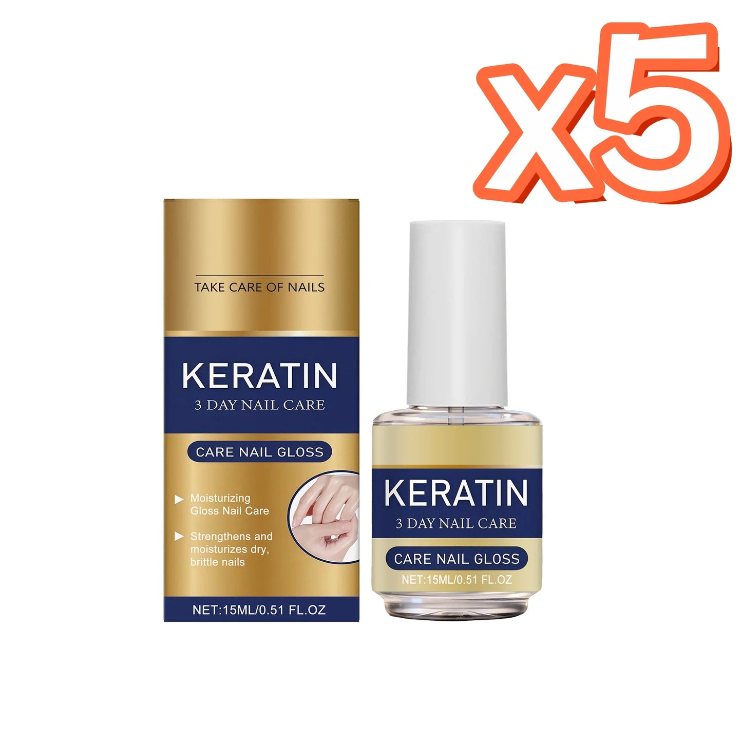 Nail Care Oil Keratin Strengthening Repair Brittle Nail Prevent Breakage Plant Nourish Nails Base Professional Nail Strengthener Peaceful Pleasures Health and Wellness 15ml Boxed x 5