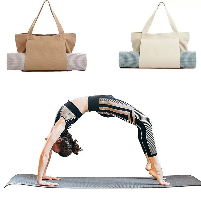 Canvas Crossbody Yoga Mat Bag with Padded Straps – Lightweight