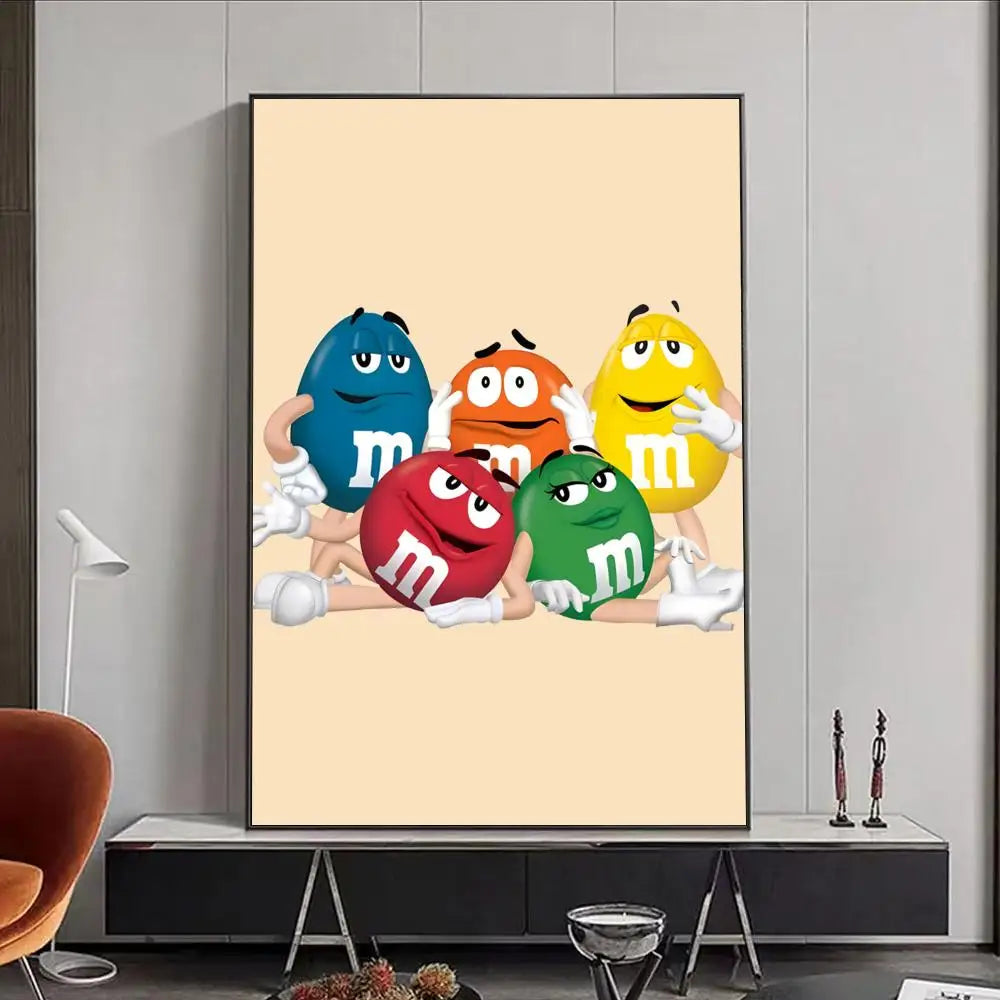 M&M's Candy HD Wall Art Poster – Self-Adhesive Waterproof PVC Wall Art Poster Peaceful Pleasures Health and Wellness Black4 21X30cmNoframe