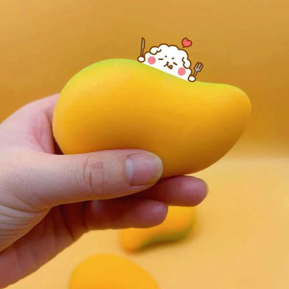 Cute Mango Stress Relief Toy Portable Soft Squeeze Fruit Fidget Toy for Office School Anti-Anxiety Sensory Toy Adults Anxiety R Peaceful Pleasures Health and Wellness
