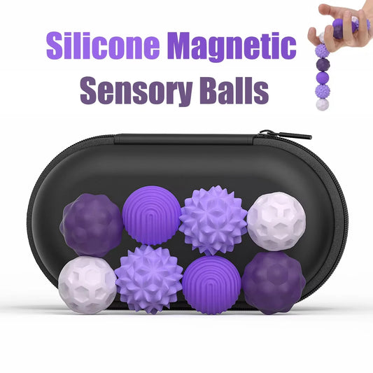 Magnetic Silicone Sensory Balls Worry Balls Autism Calming Fidgeting Toy Fidget Toy Kid Adults Anxiety Relief Stress Sensory Toy Peaceful Pleasures Health and Wellness
