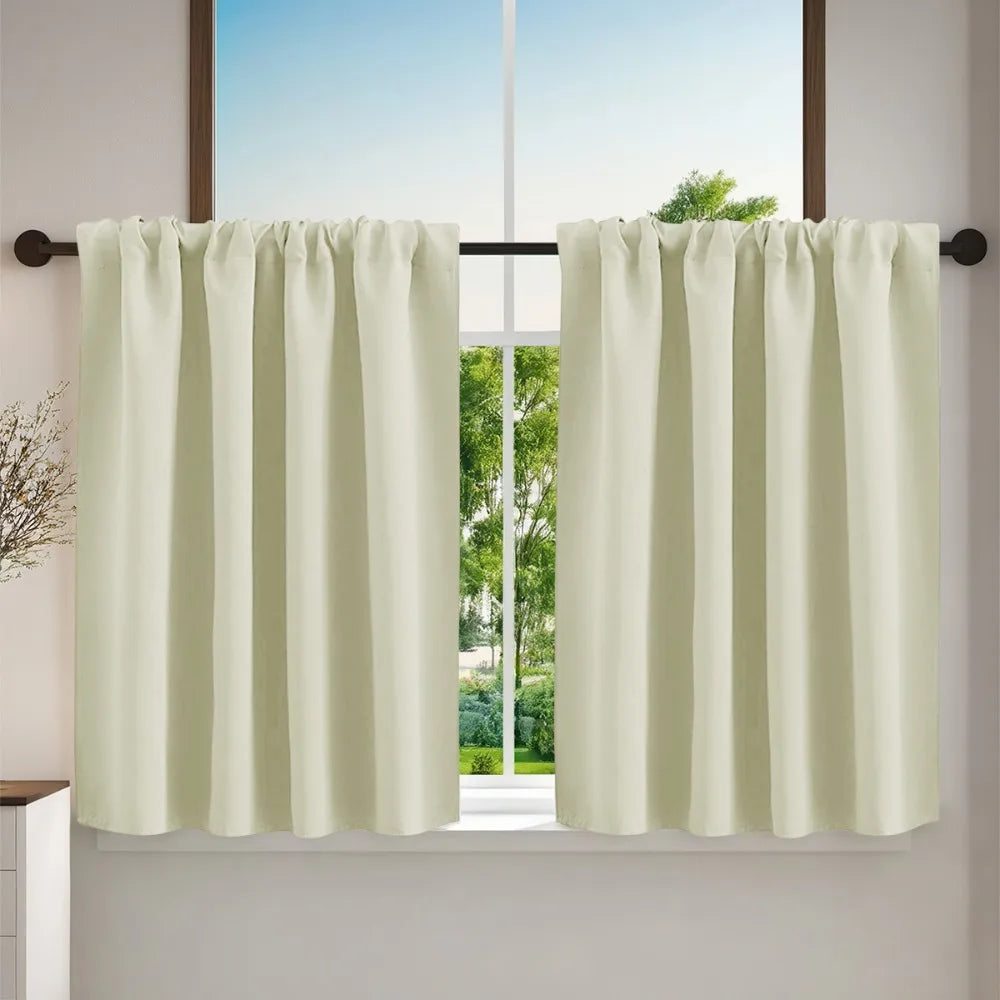 Short Tier Curtains | Half Window Panel – Light Filtering