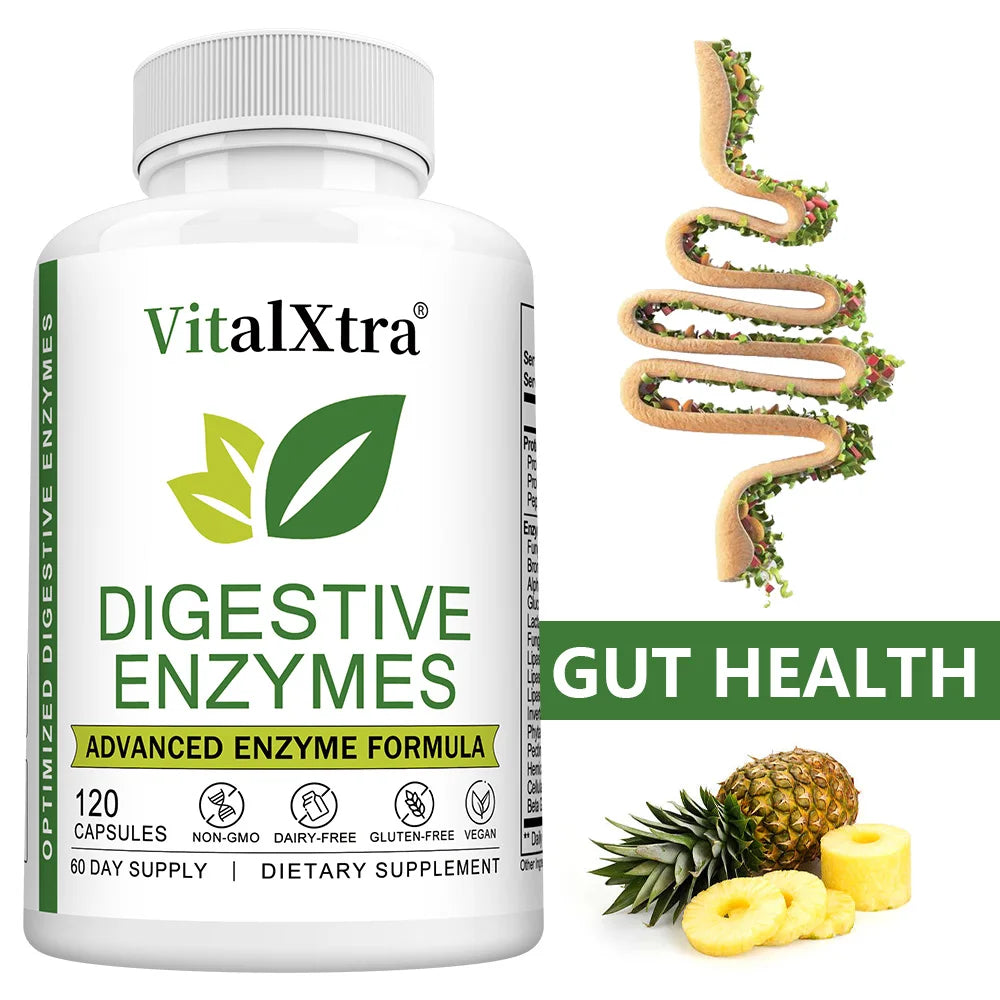 Digestive Enzymes Capsules - Most Essential Digestive Enzymes (Amylase, Lipase, Bromelain, Lactase, Cellulase, Invertase) Peaceful Pleasures Health and Wellness