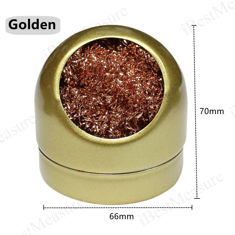 Soldering Iron Tip Cleaner Welding Soldering Iron Tip Cleaning Copper Wire Cleaner Ball with Sponge and Holder No Water Needed Peaceful Pleasures Health and Wellness