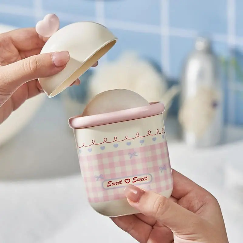 Sweetheart Bows Fragrance Soap Boxes Travel Portable Mini Soap Boxes Drain Lid Soap Sealed Boxes Practical Outdoor Storage New Peaceful Pleasures Health and Wellness Pink