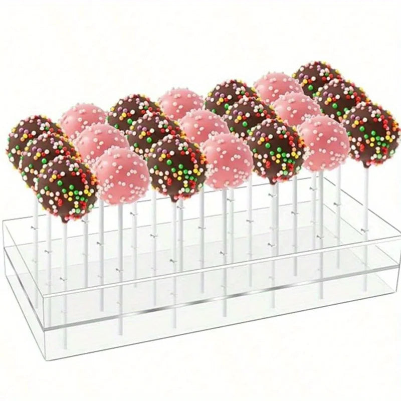 15-Hole Clear Acrylic Cake Pop Stand | Lollipop Display Holder