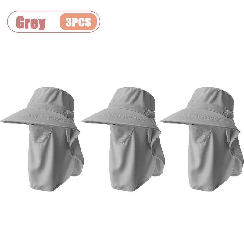 Women's Wide Brim Sun Hat – UV Face Cover & Neck Flap