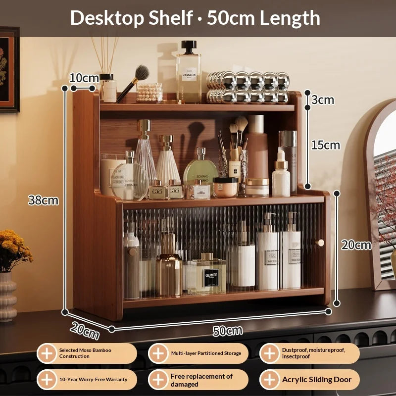 Space Saving Multifunctional Countertop Spice Rack Dustproof Kitchen Organizer Shelf For Home Bathroom Cabinet Storage Peaceful Pleasures Health and Wellness 3 Layer 50cm C