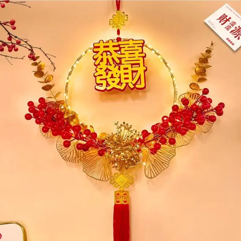 Wedding props wreath door decorations New Year's home decorations New Year's Eve celebration display window decorations pendants Peaceful Pleasures Health and Wellness