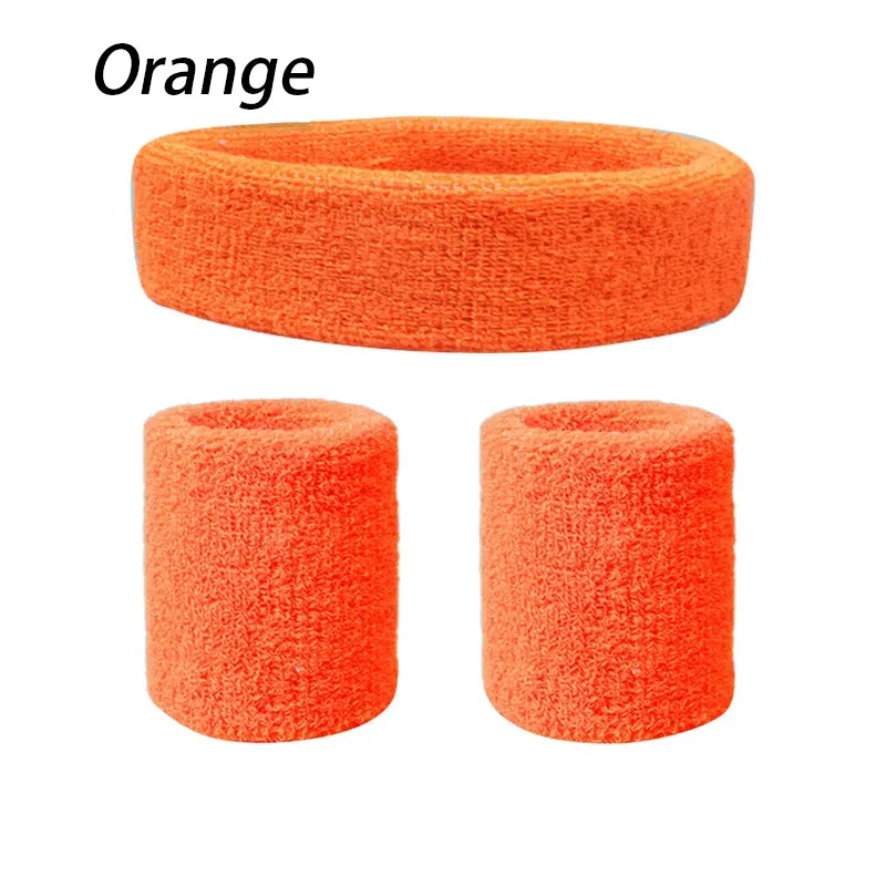 A Set Of Wristband Headband Headband Set For Sports,Sweat Absorbing,Basketball,Headband And Wrist Protection Peaceful Pleasures Health and Wellness Orange One Size