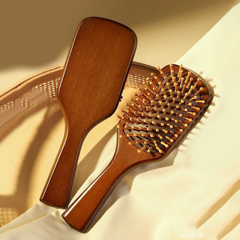 1Pcs Natural Sandalwood Massage Brush Soft Cushion Round Smooth Hair Comb Teeth For Scalp Health Peaceful Pleasures Health and Wellness