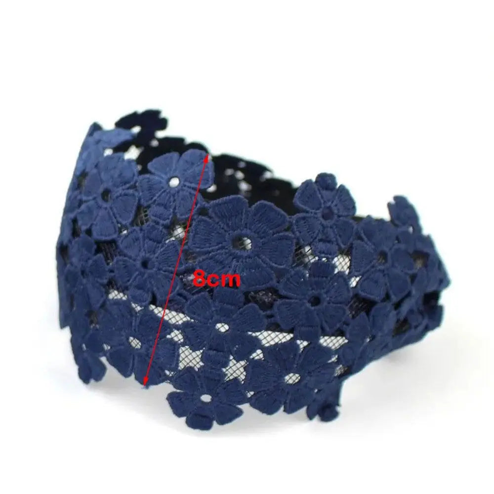 Embroidery Flower Lace Headband – Wide Anti-Slip Hair Hoop