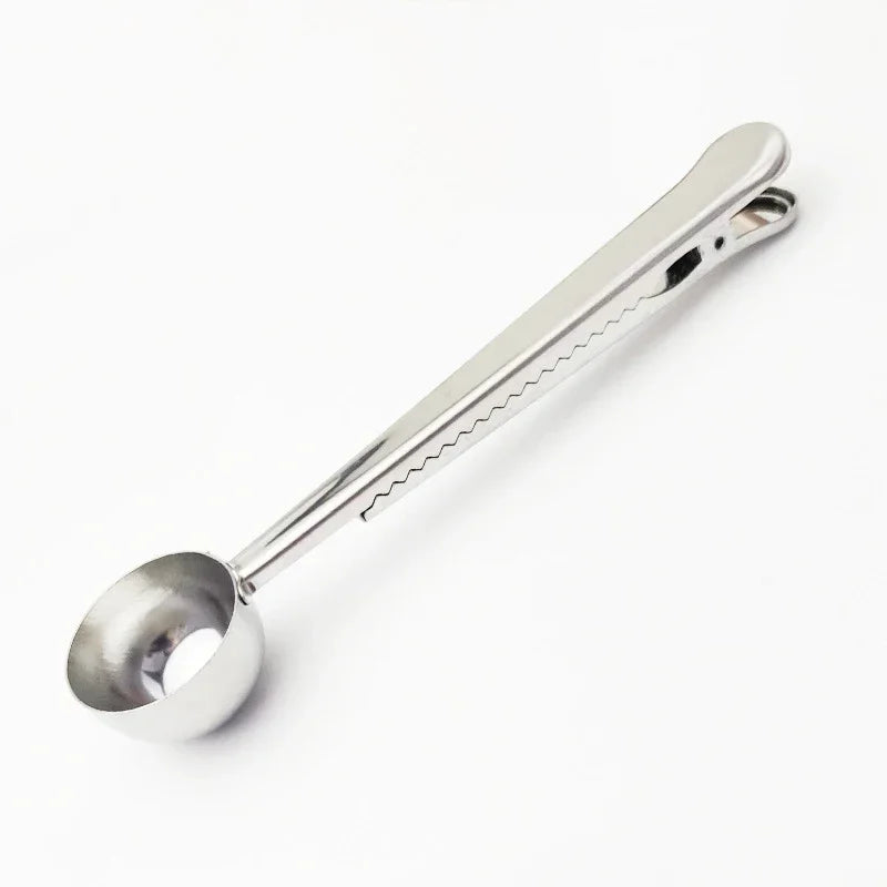 Stainless Steel Long Handle Coffee Spoon & Bag Seal Clip
