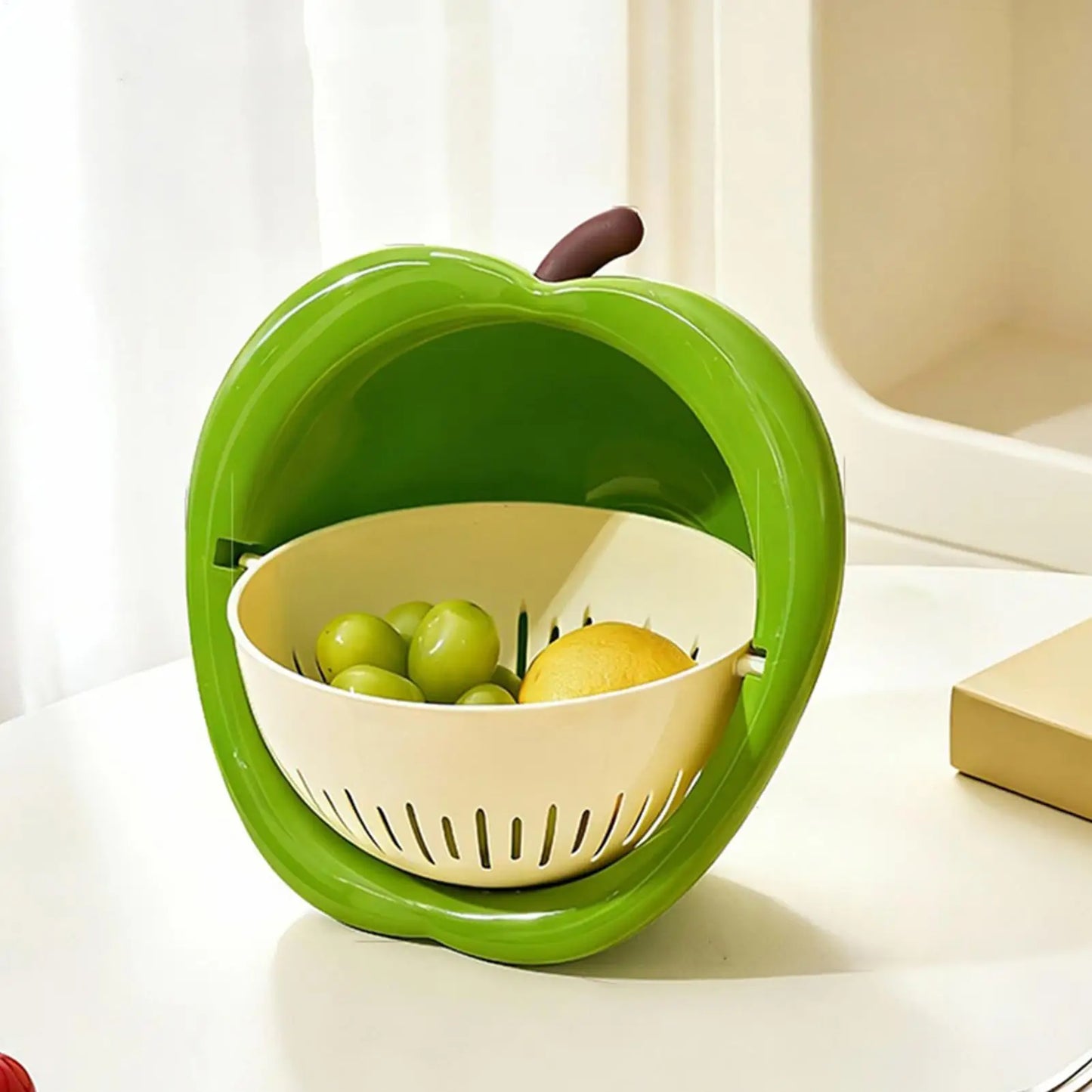 Double Layer Fruit Vegetable Wash Drain Basket | Large Colander Colander Drain Basket Peaceful Pleasures Health and Wellness