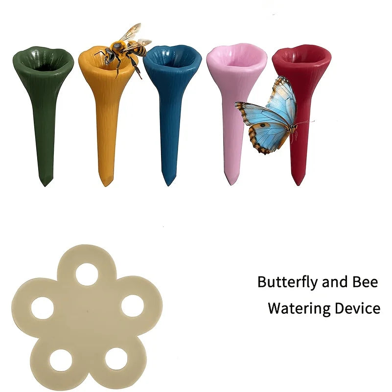 Flower Shape Bee Drinking Fountain & Resin Water Feeder