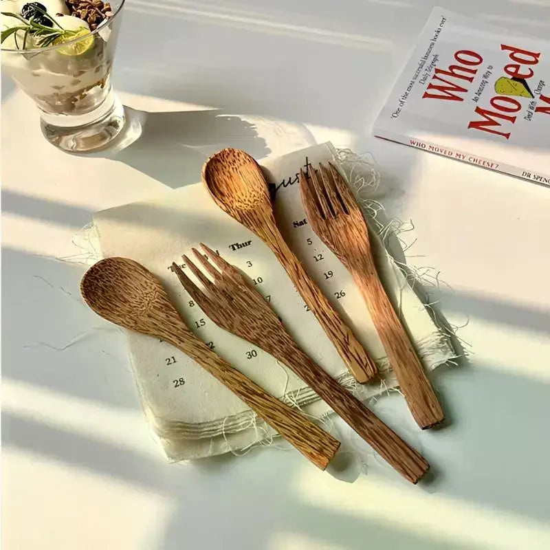 Natural Coconut Shell Bowl & Spoon – Eco-Friendly Kitchenware