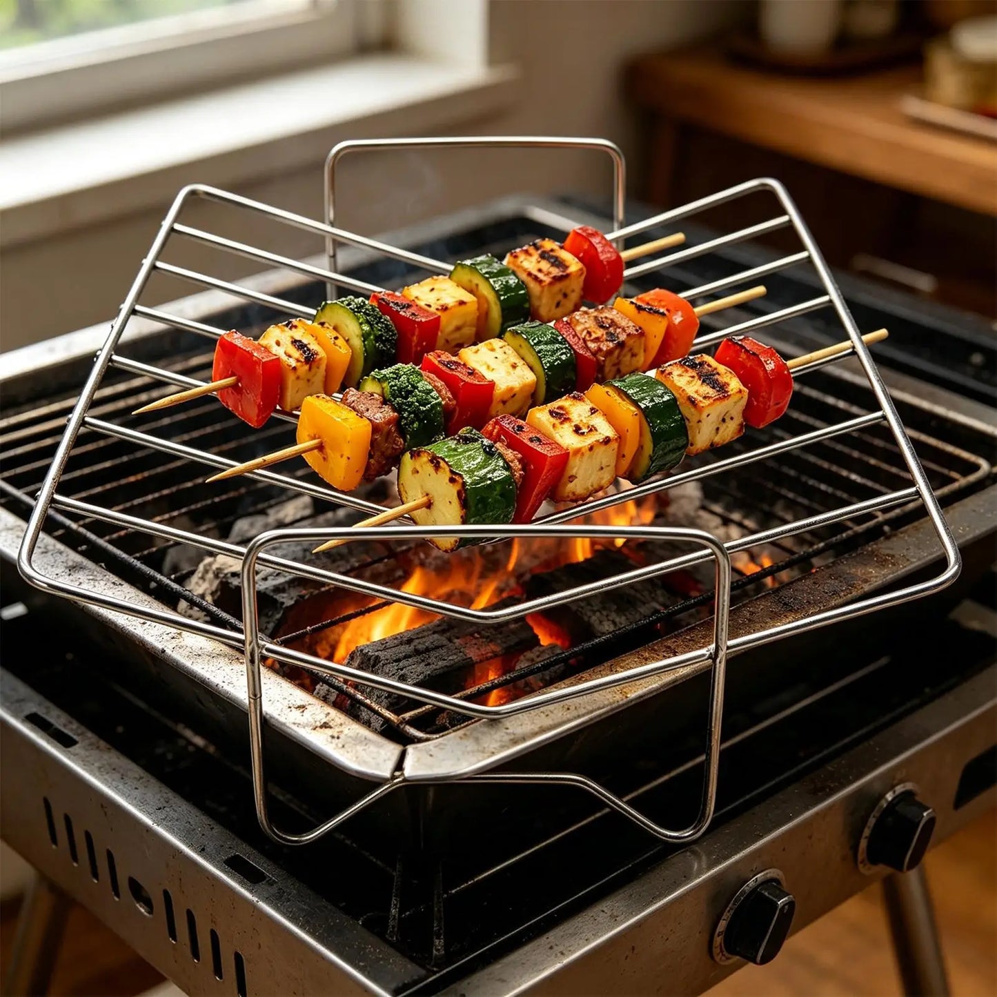 Adjustable V-Shaped Stainless Steel Roasting Rack | Oven & Grill