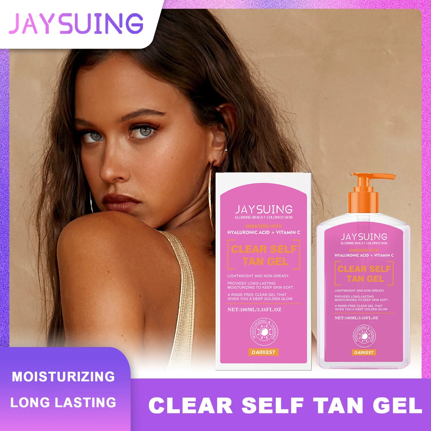 Jaysuing Self Tan Gel – Hydrating Fast-Absorbing Body Bronzer