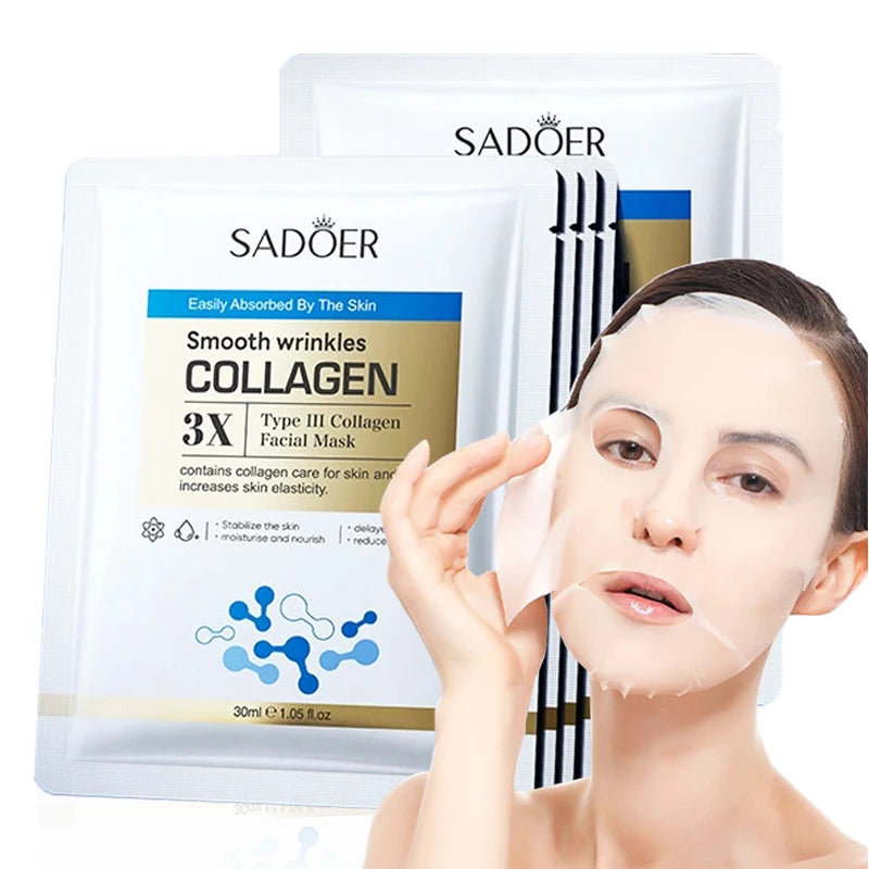 SADOER Collagen Sheet Face Mask 10pc – Hydrating & Anti-Aging Collagen Sheet Mask Peaceful Pleasures Health and Wellness